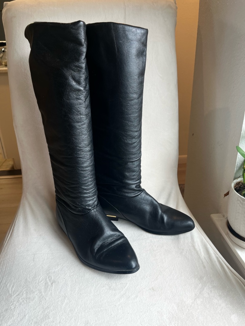 PAIGE Black Leather Over-the-Knee‎ Boots
